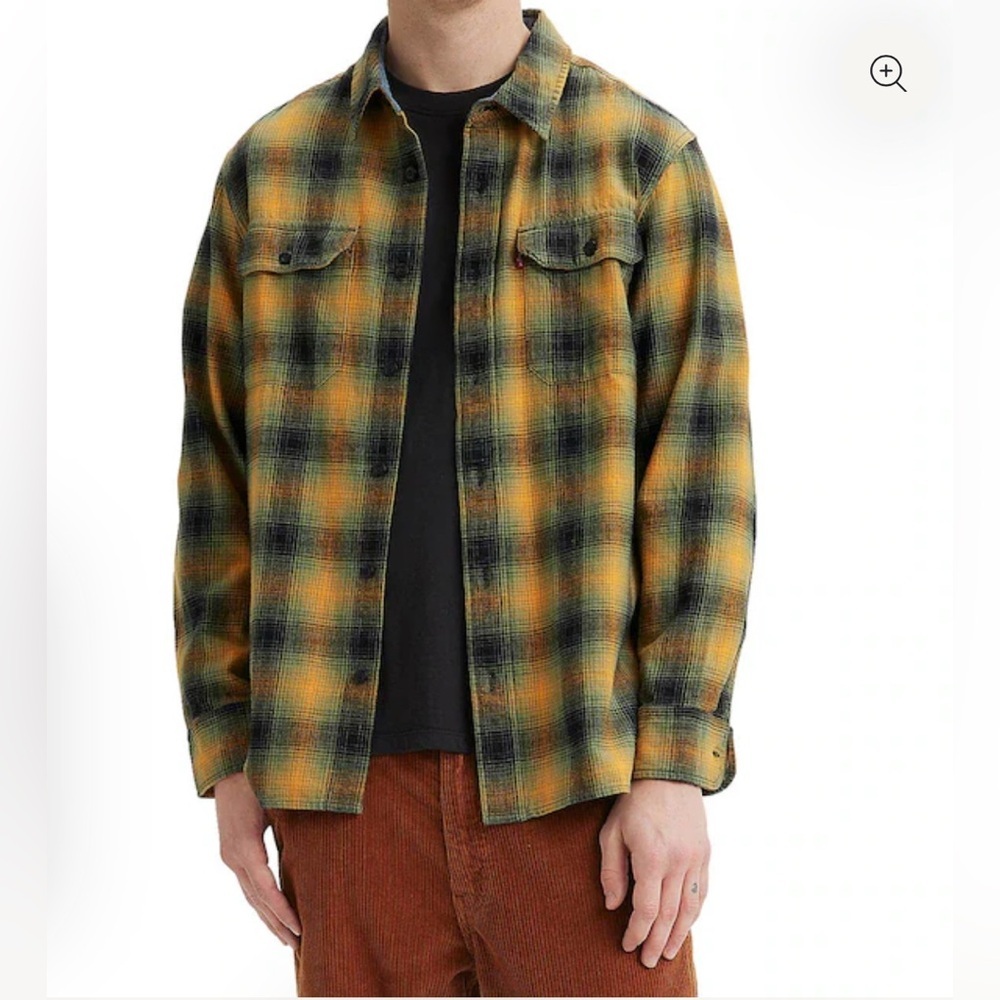 Levi’s Classic Worker Plaid Flannel Shirt Men’s XL Relaxed Fit